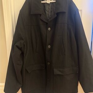 Big and tall king size 5XLT Men's Black wool Coat